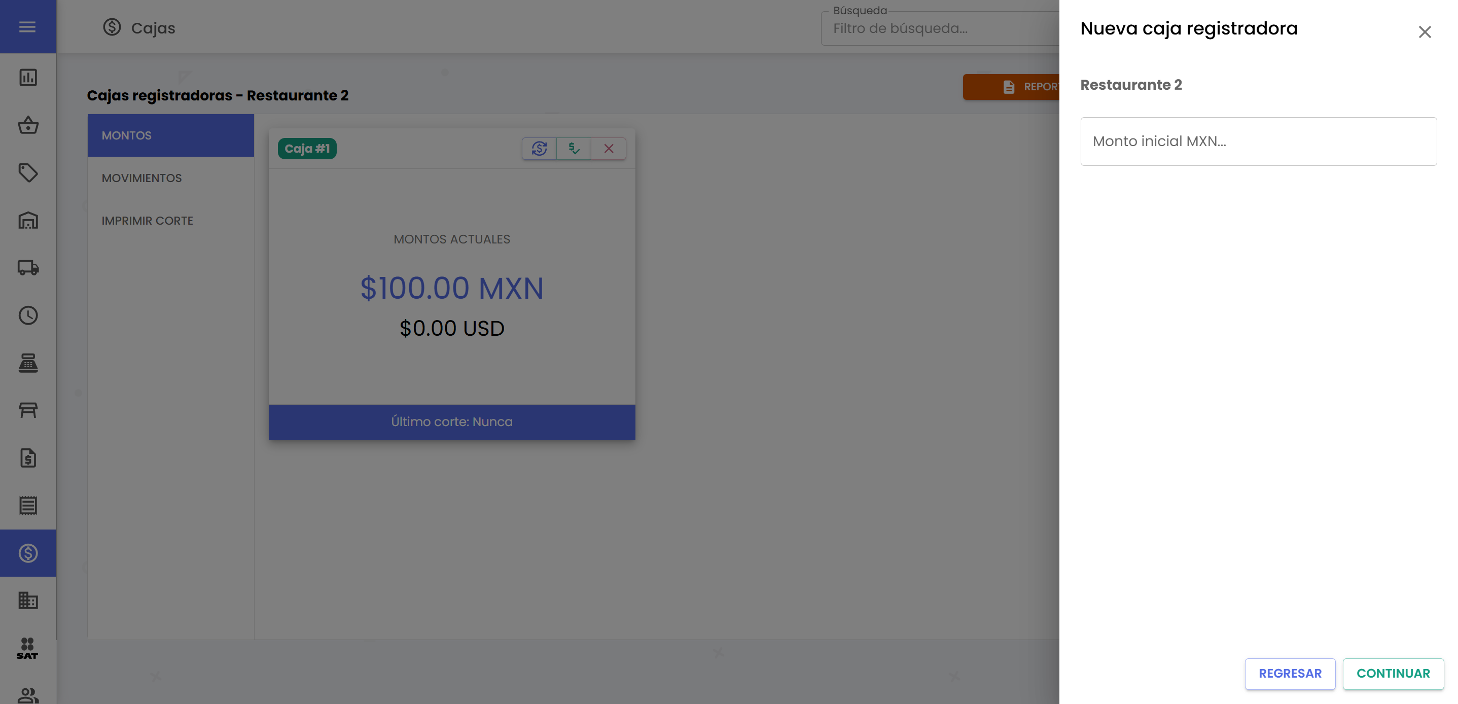 Nueva caja registradora
